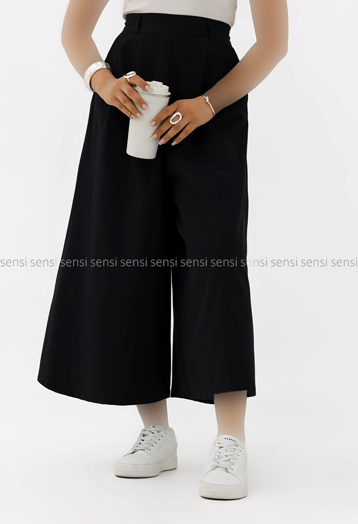 دامن شلواری جلو پیله لینن کد1006382